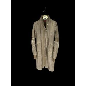 Vintage Y2K Triple Five Soul Military Trench Coat Women's Medium Olive Green